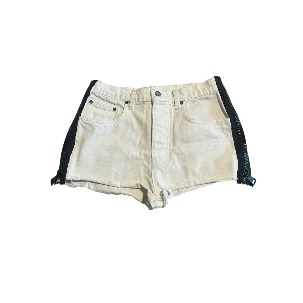 Carmar Denim Shorts Womens Size 28 White Black High Rise